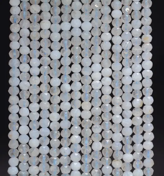 3x2mm Chalcedony Blue Lace Agate Gemstone Grade Aaa Micro Faceted Rondelle Loose Beads 15.5 Inch Full Strand (80010018-a200)