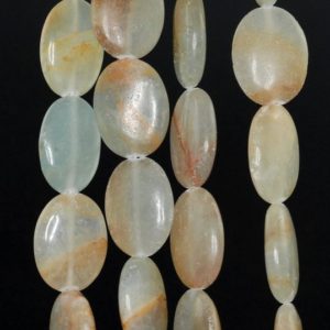 Shop Calcite Beads! 20x15mm Lemurian Aquatine  Calcite Gemstone Blue Oval Loose Beads 16 inch Full Strand (90185508-858) | Natural genuine other-shape Calcite beads for beading and jewelry making.  #jewelry #beads #beadedjewelry #diyjewelry #jewelrymaking #beadstore #beading #affiliate #ad