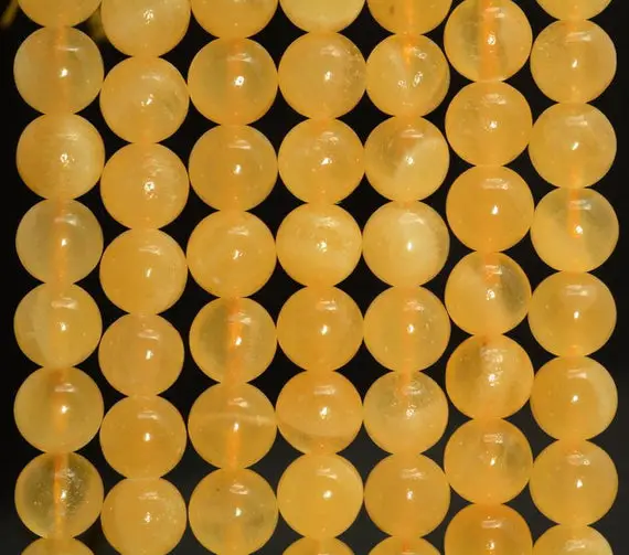 10mm Genuine Rare Yellow Calcite Gemstone Grade Aaa Round Loose Beads 7.5 Inch Half Strand (80007137 H-a244)