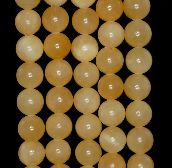 10mm Honey Calcite Gemstone Yellow Round 10mm Loose Beads 7.5 Inch Half Strand (90183145-77)