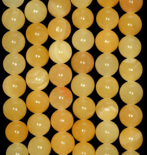 8mm Natural Rare Honey Calcite Gemstone Grade Aaa Orange Smooth Round 8mm Loose Beads 7.5 Inch Half Strand (80005162 H-458)