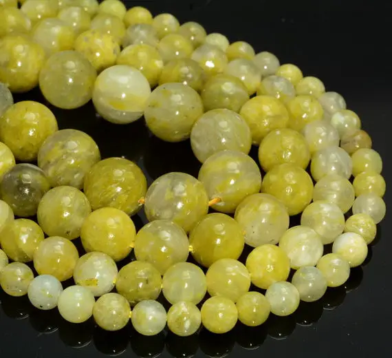 Natural Green Yellow Calcite Gemstone Grade Aa Smooth 6mm 8mm 10mm 12mm Round Loose Beads 15 Inch Full Strand (a245)