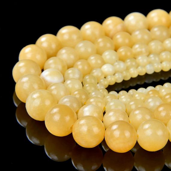 Natural Honey Calcite Gemstone Grade A Yellow Orange 4mm 6mm 8mm 10mm Round Loose Beads Bulk Lot 1,2,6,12 And 50 (a235)
