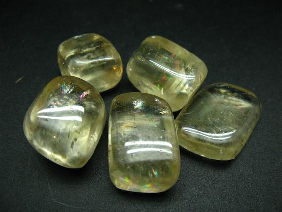 Lot Of 5 Natural Tumbled Golden Yellow Calcite From China