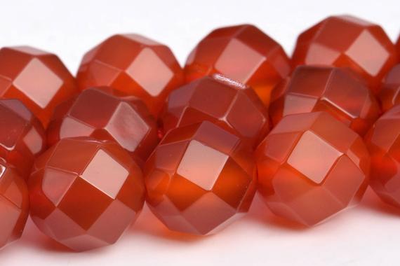 10mm Carnelian Beads Aaa Genuine Natural Gemstone Full Strand Faceted Round Square Cut Loose Beads 15.5" Bulk Lot 1,3,5,10,50 (103194-730)