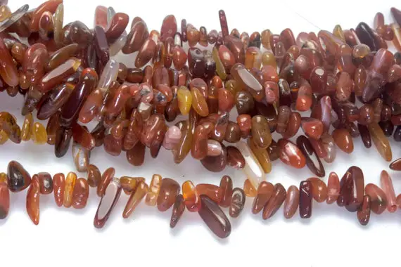 Dream Red Carnelian Stick Beads - Natural Carnelian Beads - Tumbled Dragger Beads For Jewelry - Gemstone Stick Spike Beads - 24-15mm -15inch