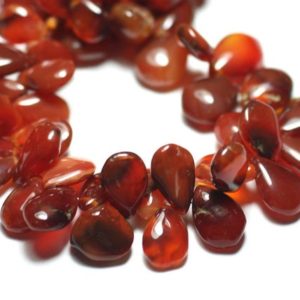 Shop Carnelian Bead Shapes! Fil 20cm 42pc env – Perles de Pierre – Cornaline gouttes dégradées 10-20mm N10 – 8741140022881 | Natural genuine other-shape Carnelian beads for beading and jewelry making.  #jewelry #beads #beadedjewelry #diyjewelry #jewelrymaking #beadstore #beading #affiliate #ad
