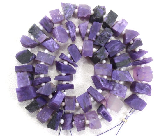 50 Pieces Natural Charoite Gemstone, Uneven Shape Rough, Size 6-8 Mm Center Drilled Raw, Charoite Rough,making Jewelry Wholesale Price Raw