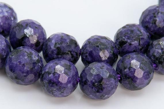 Treated Charoite Gemstone Beads 7mm Deep Purple Micro Faceted Round A Quality Loose Beads (109613)