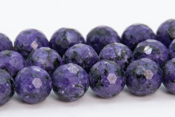 Deep Purple Treated Charoite Beads Grade A Gemstone Micro Faceted Round Loose Beads 8mm 10mm Bulk Lot Options