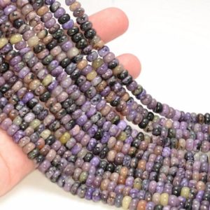 Shop Charoite Rondelle Beads! 7x4MM Purple Genuine Charoite Gemstone Grade A Rondelle Loose Beads 15.5 inch Full Strand BULK LOT 1,2,6,12,50 (80009748-A181) | Natural genuine rondelle Charoite beads for beading and jewelry making.  #jewelry #beads #beadedjewelry #diyjewelry #jewelrymaking #beadstore #beading #affiliate #ad