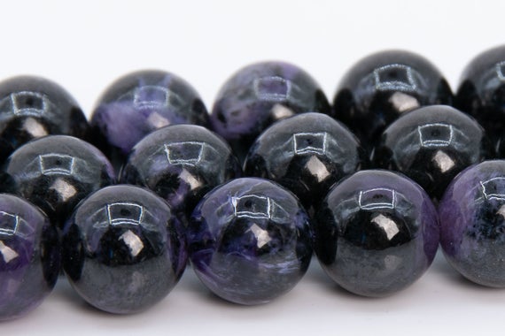 10mm Dark Color Charoite Beads Russia Grade Ab Genuine Natural Gemstone Round Loose Beads 15"/ 7.5" Bulk Lot Options (108968)