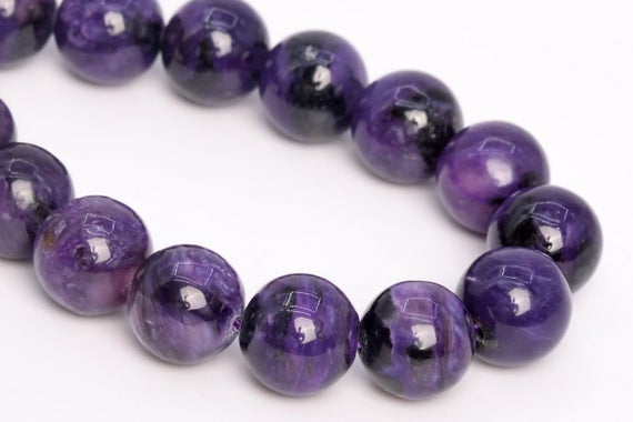 11mm Dark Color Charoite Beads Russia Grade A Genuine Natural Gemstone Half Strand Round Loose Beads 7.5" Bulk Lot Options (108970h-2835)