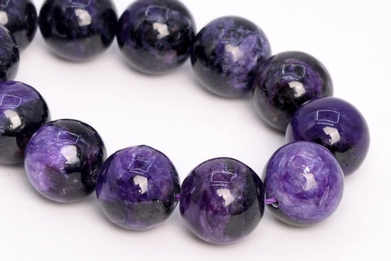 13mm Dark Color Charoite Beads Russia Grade A Genuine Natural Gemstone Half Strand Round Loose Beads 7.5" Bulk Lot Options (108984h-2838)