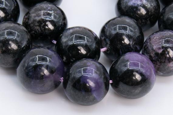 Genuine Natural Russian Charoite Gemstone Beads 10mm Dark Color Round Ab Quality Loose Beads (108968)