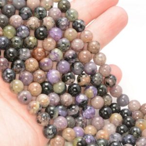 Shop Charoite Round Beads! 8MM Genuine Purple Charoite Gemstone Grade AB Round Loose Beads 7.5 inch Half Strand (80009659 H-A181) | Natural genuine round Charoite beads for beading and jewelry making.  #jewelry #beads #beadedjewelry #diyjewelry #jewelrymaking #beadstore #beading #affiliate #ad