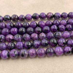 Shop Charoite Beads! Natural Genuine Charoite Smooth Round Beads, Charoite Beads wholesale bulk supply,15 inch per strand | Natural genuine beads Charoite beads for beading and jewelry making.  #jewelry #beads #beadedjewelry #diyjewelry #jewelrymaking #beadstore #beading #affiliate #ad
