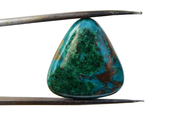 Chrysocolla Cabochon Stone (21mm X 19mm X 5mm) 16cts - Triangle Cabochon Gemstone - Natural Chrysocolla -