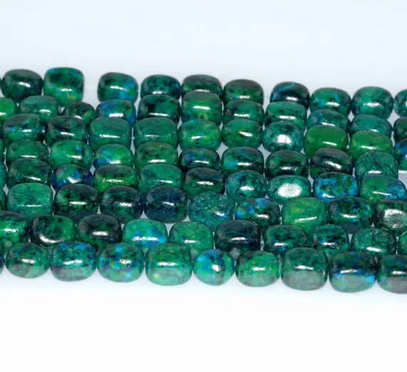 8x6mm  Chrysocolla Quantum Quattro Gemstone Nugget Loose Beads 7.5 Inch Half Strand (90182744-a139)