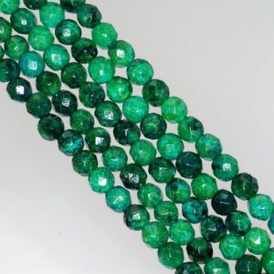 Shop Chrysocolla Faceted Beads! 6mm Chrysocolla Quantum Quattro Gemstone Faceted Round Loose Beads 8 inch Half Strand (90143010-B62) | Natural genuine faceted Chrysocolla beads for beading and jewelry making.  #jewelry #beads #beadedjewelry #diyjewelry #jewelrymaking #beadstore #beading #affiliate #ad