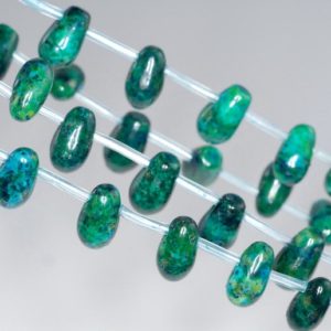 Shop Chrysocolla Bead Shapes! 11x7mm Turquoise Chrysocolla Quantum Quattro Gemstone Topdrill Briolette Teardrop Loose Beads 8 inch Half Strand (90181813-206) | Natural genuine other-shape Chrysocolla beads for beading and jewelry making.  #jewelry #beads #beadedjewelry #diyjewelry #jewelrymaking #beadstore #beading #affiliate #ad