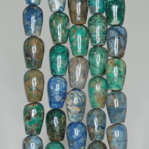 Shop Chrysocolla Bead Shapes! 12x8mm Green Blue Chrysocolla Quantum Quattro Gemstone Teardrop Loose Beads 7.5 inch Half Strand (90188019-674) | Natural genuine other-shape Chrysocolla beads for beading and jewelry making.  #jewelry #beads #beadedjewelry #diyjewelry #jewelrymaking #beadstore #beading #affiliate #ad