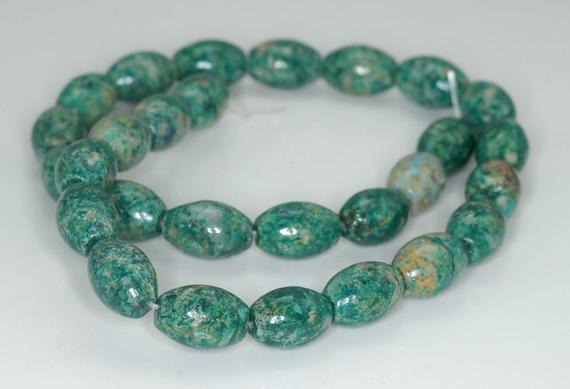14x10mm Green Chrysocolla Quantum Quattro Gemstone Grade Aa Drum Barrel Loose Beads 15.5 Inch Full Strand (90188488-674)