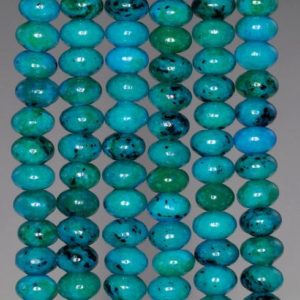 Shop Chrysocolla Rondelle Beads! 8x5MM  Chrysocolla Quantum Quattro Gemstone Rondelle Loose Beads 15.5 inch Full Strand (90182639-A140) | Natural genuine rondelle Chrysocolla beads for beading and jewelry making.  #jewelry #beads #beadedjewelry #diyjewelry #jewelrymaking #beadstore #beading #affiliate #ad