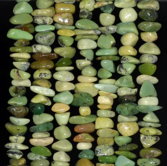 5-6mm  Chrysoprase Gemstone Pebble Nugget Chip Loose Beads 15.5 Inch  (80000571-a74)