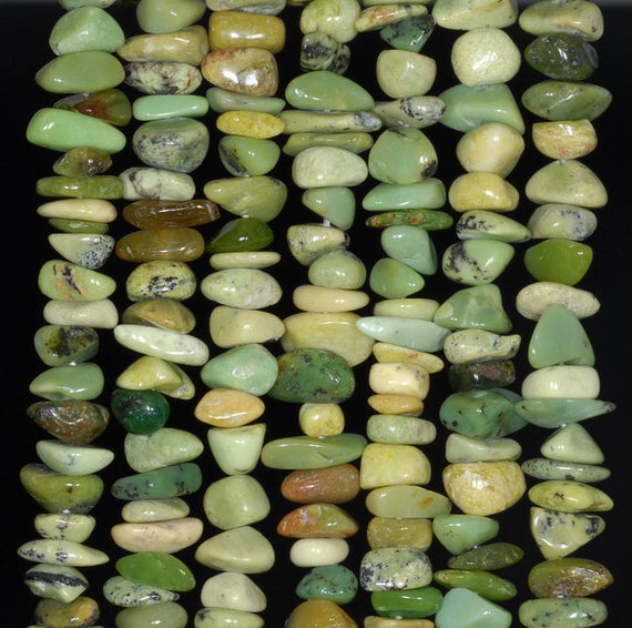 6-7mm  Chrysoprase Gemstone Pebble Nugget Chip Loose Beads 15.5 Inch  (80000572-a74)