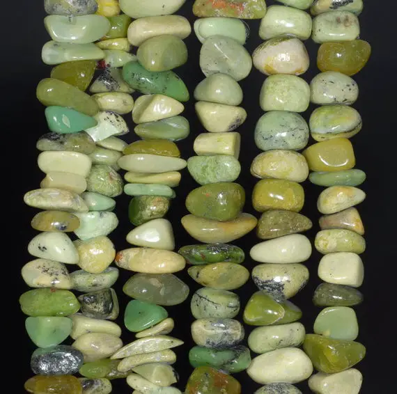 8-9mm  Chrysoprase Gemstone Pebble Nugget Chip Loose Beads 15.5 Inch  (80000573-a74)