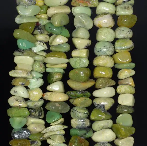 9-10mm  Chrysoprase Gemstone Pebble Nugget Chip Loose Beads 15.5 Inch  (80000574-a74)