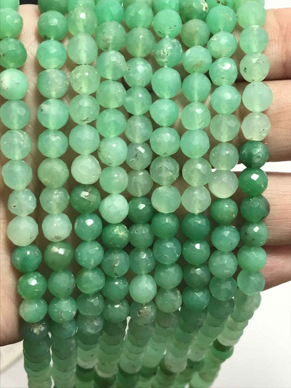 6 Mm Chrysoprase Faceted Round Gemstone Beads Strand Sale / Chrysoprase Beads / Faceted Round Beads / Semi Precious Beads / Wholesale Beads