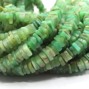 Shop Chrysoprase Bead Shapes! 16" Long Good Quality 1 Strand Natural Chrysoprase Gemstone, Smooth Heishi Beads, Size 6-6.5 MM Square Shape Beads Making Green Jewelry | Natural genuine other-shape Chrysoprase beads for beading and jewelry making.  #jewelry #beads #beadedjewelry #diyjewelry #jewelrymaking #beadstore #beading #affiliate #ad