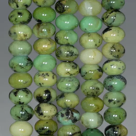 10x6mm Green Chrysoprase Gemstone Grade Aa Rondelle Loose Beads 7.5 Inch Half Strand (80000541 H-a72)