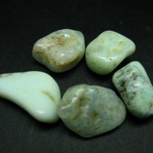 Shop Chrysoprase Stones & Crystals! Lot of 5 natural tumbled light green Chrysoprase (variety of chalcedony) from Poland | Natural genuine stones & crystals in various shapes & sizes. Buy raw cut, tumbled, or polished gemstones for making jewelry or crystal healing energy vibration raising reiki stones. #crystals #gemstones #crystalhealing #crystalsandgemstones #energyhealing #affiliate #ad