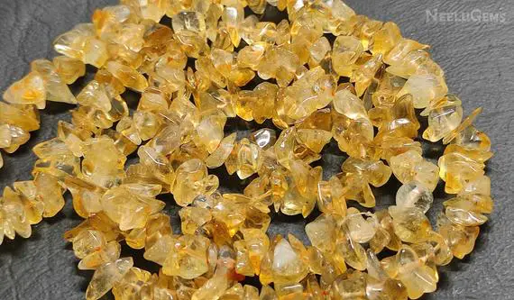 34"strand Natural Citrine Raw Uncut Chips Beads Gemstone, Citrine Chips Raw Gemstone Beads, Rough Polish Beads, Uncut  Chips Sale