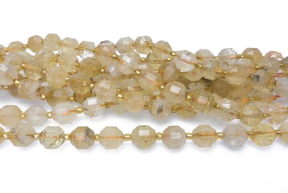 Citrine Micro Diamond Cut Beads - Natural Yellow Gemstone Facted Beads - 9x10mm Stone Beads - Quality Gems Beads For Jewelry Making