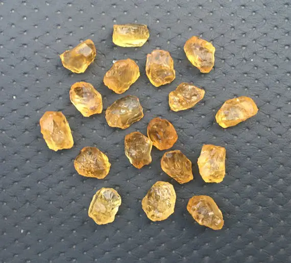 10 Pieces Natural Citrine Stone Raw Size 14-16 Mm November Birthstone Citrine Cluster Raw Healing Crystal Stones,loose Citrine,rough Citrine