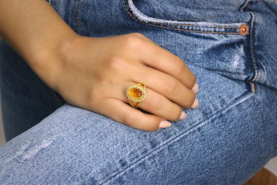 Citrine Ring · Gemstone Ring · November Birthstone Ring · Gold Ring · Success Ring · Faith Ring · Love Ring