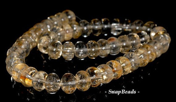 12x8mm Citrine Quartz Gemstone Rondelle Loose Beads 7.5 Inch Half Strand (90191293-b17-530)