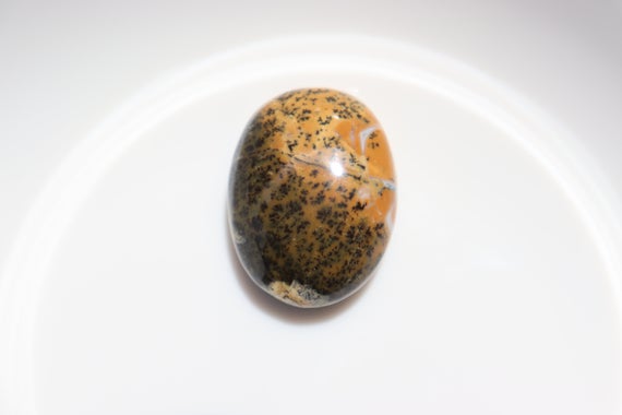 Natural Tiger Dendritic Agate Palm Stone, Gemstone, Yellow Gemstone, Healing Stone, Pocket Stone, Palm Stone, Crystal.