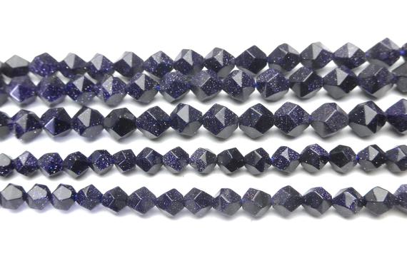 Blue Sandstone Diamond Beads - Sparkle Beads - Wholesale Jewelry Supplies -jewellery Making Materials - Stone Beads Wholesale -15inch