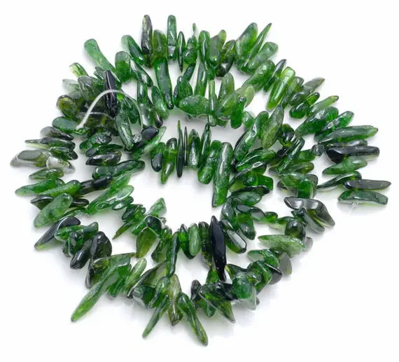 11-14mm  Diopside Gemstone Stick Pebble Chip Loose Beads 15.5 Inch  (80001881-a23)