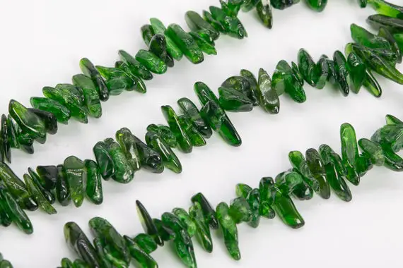 4-10mm Chrome Diopside Beads  Pebble Chip Grade Aa Genuine Natural Gemstone Loose Beads 15.5" / 7.5" Bulk Lot Options (111237)