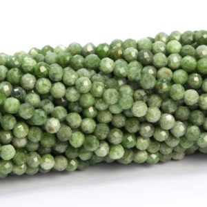 Shop Diopside Beads! 3MM Chrome Diopside Beads Grass Green Grade AB Genuine Natural Half Strand Faceted Round Loose Beads 15.5" Bulk Lot Options (113272-3676) | Natural genuine beads Diopside beads for beading and jewelry making.  #jewelry #beads #beadedjewelry #diyjewelry #jewelrymaking #beadstore #beading #affiliate #ad