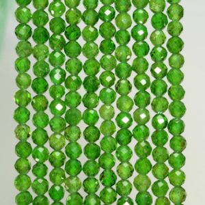 Shop Diopside Beads! 3mm Genuine Chrome Diopside Gemstone Grade AAA Green Micro Faceted Round Loose Beads 15.5 inch Full Strand (80005531-468) | Natural genuine beads Diopside beads for beading and jewelry making.  #jewelry #beads #beadedjewelry #diyjewelry #jewelrymaking #beadstore #beading #affiliate #ad