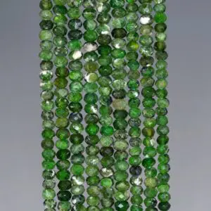 Shop Diopside Faceted Beads! 4x3mm Chrome Diopside Gemstone Grade AA Green Faceted Rondelle Loose Beads 15.5 inch Full Strand (80002462-794) | Natural genuine faceted Diopside beads for beading and jewelry making.  #jewelry #beads #beadedjewelry #diyjewelry #jewelrymaking #beadstore #beading #affiliate #ad