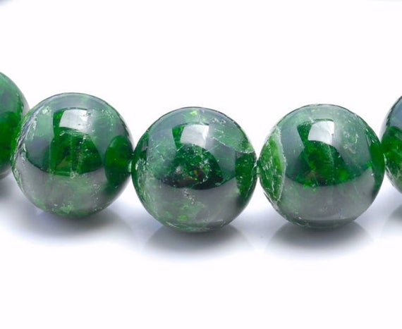 12-13mm Chrome Diopside Gemstone Grade Aa Green Round 6 Beads Loose Beads (80003008-137)