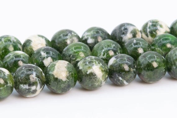 4-5mm Snow Cover Chrome Diopside Beads Grade Aa Genuine Natural Gemstone Round Beads 15" / 7.5" Bulk Lot Options (111185)